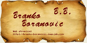 Branko Boranović vizit kartica